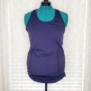 Athleta Navy Blue Speedlight Seamless Racerback Tank Yoga Running‎ Size Large